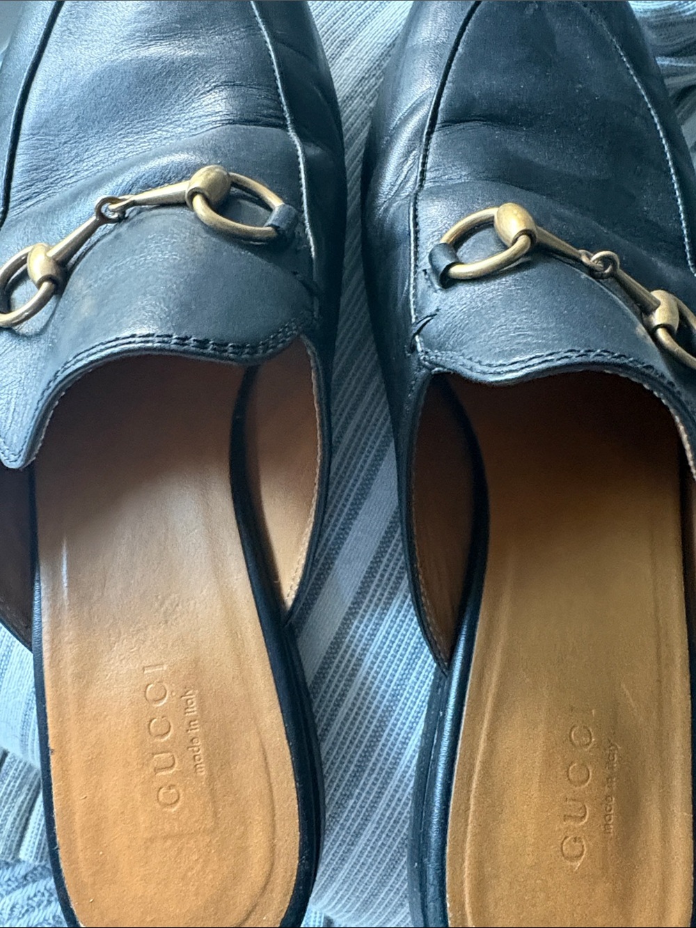 Gucci Black Leather Backless Horsebit Loafers - Picture 3 of 3